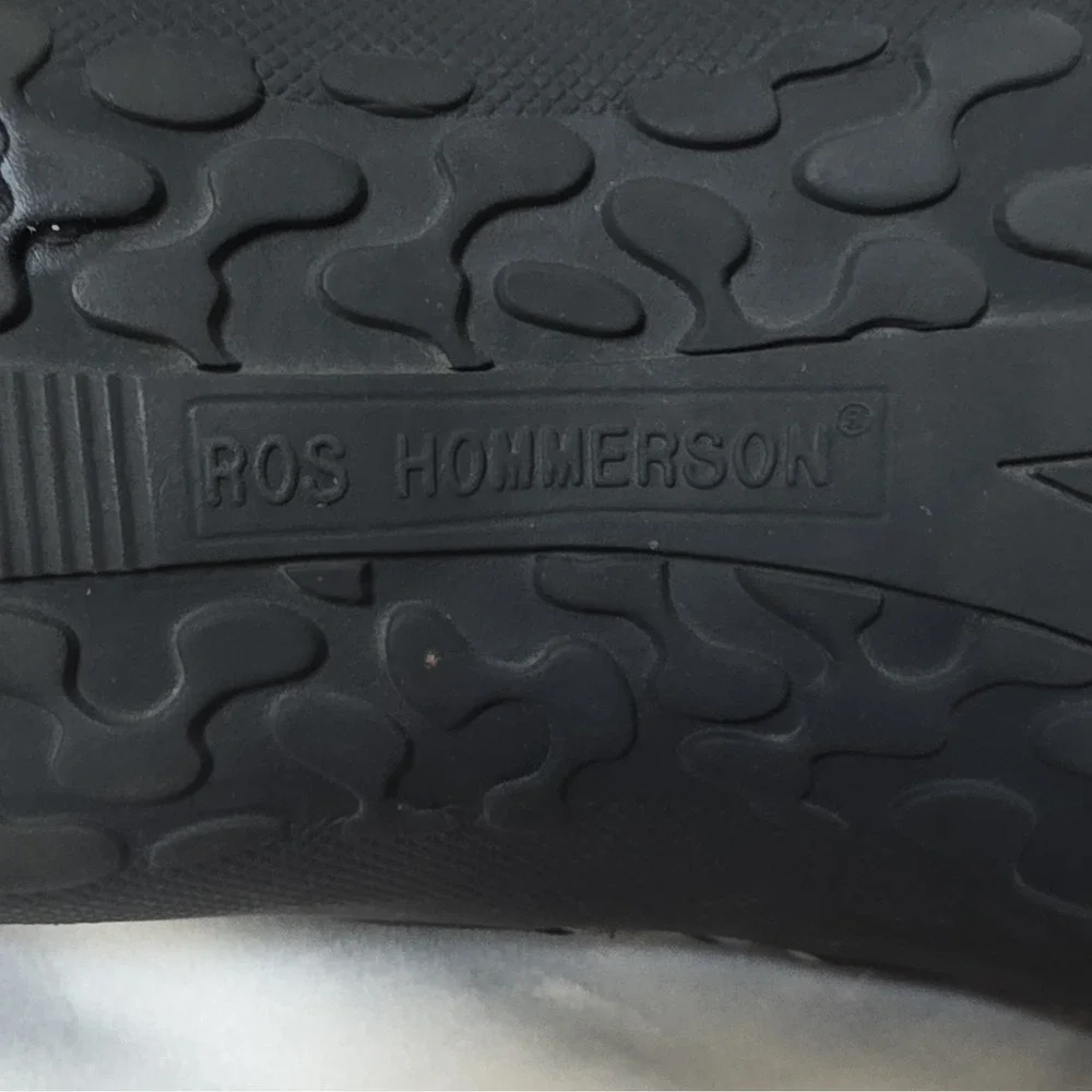 Ros Hommerson Nancy Black Leather Comfort Sneakers Women's 8.5 WW Lace Up